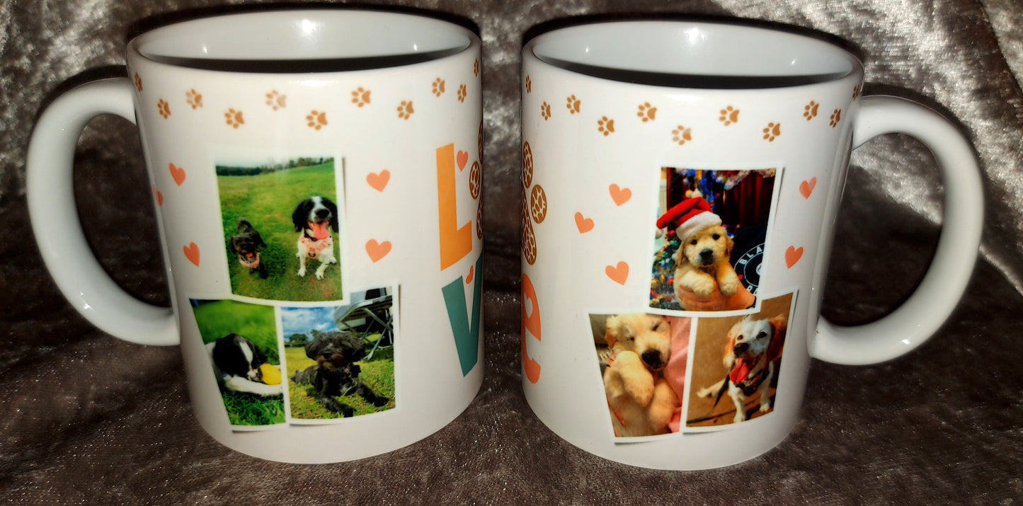 Custom Handmade Pet, Dog or Cat 6 Photo Picture Mug - Perfect Gift for Pet Parents