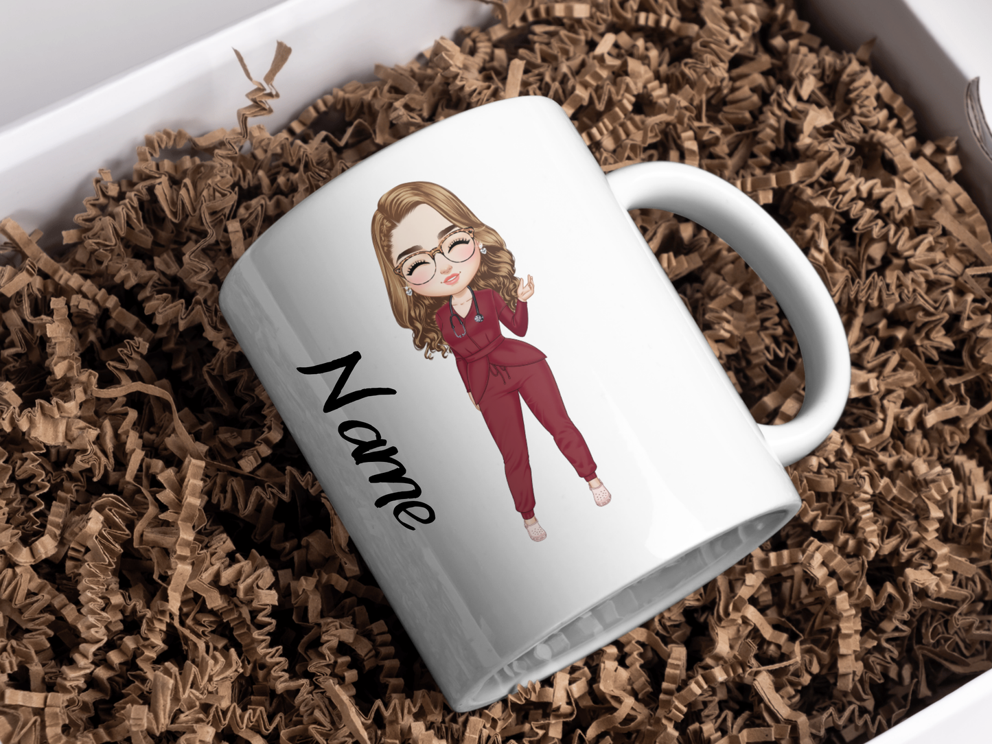 Custom Personalised Nurse, Doctor, Medical Staff Mug. Different Hairstyles, Uniform Choices And More