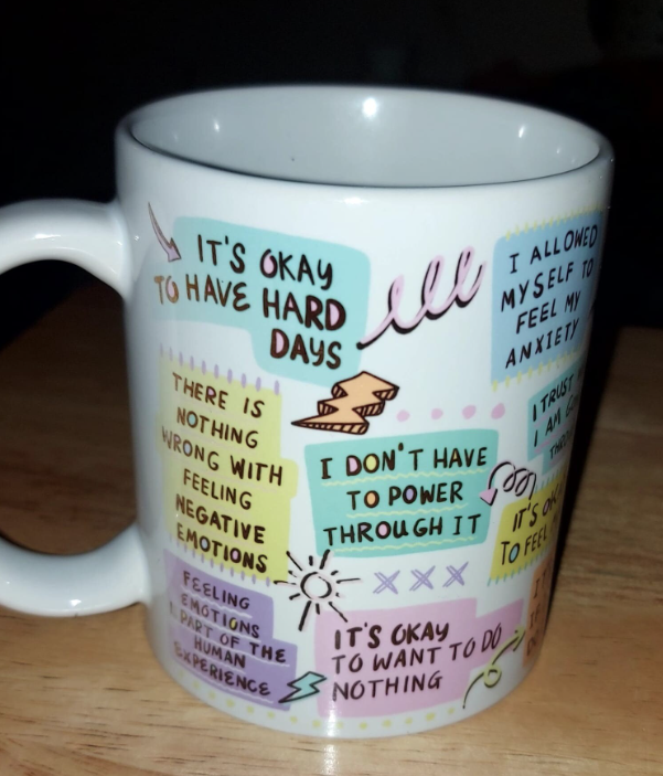 Mental Health Awareness & Positive Affirmations Encouragement MUG Gift for Self-Care, Motivational Quotes Self-Love Inspiring Mug.