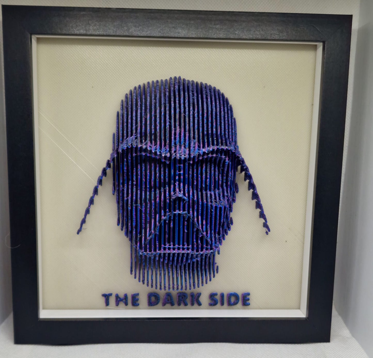 3D Darth Vader Shadow Box – Duo Dark PLA + Glow-in-the-Dark “The Dark Side” Background – Star Wars Display