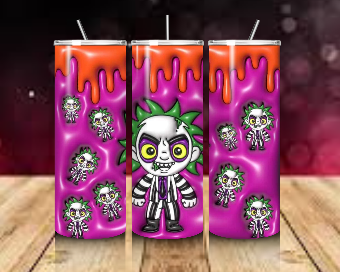 Unique Tim Burton Collection - 20oz Skinny Tumbler. Hot And Cold. Thermos.