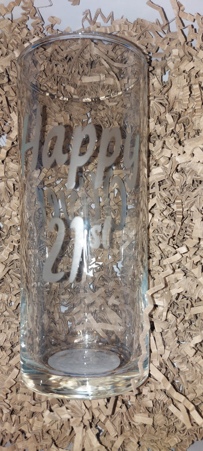 Custom Personalised Etched Highball Glass - Elegant & Unique Drinkware