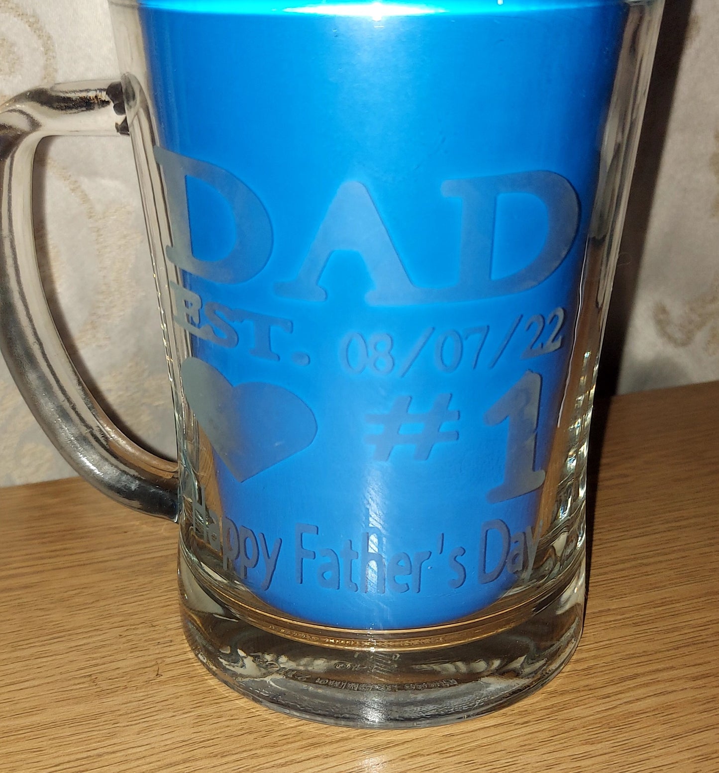 **Custom Personalised Etched Glass Tankard - Unique Gift Idea**