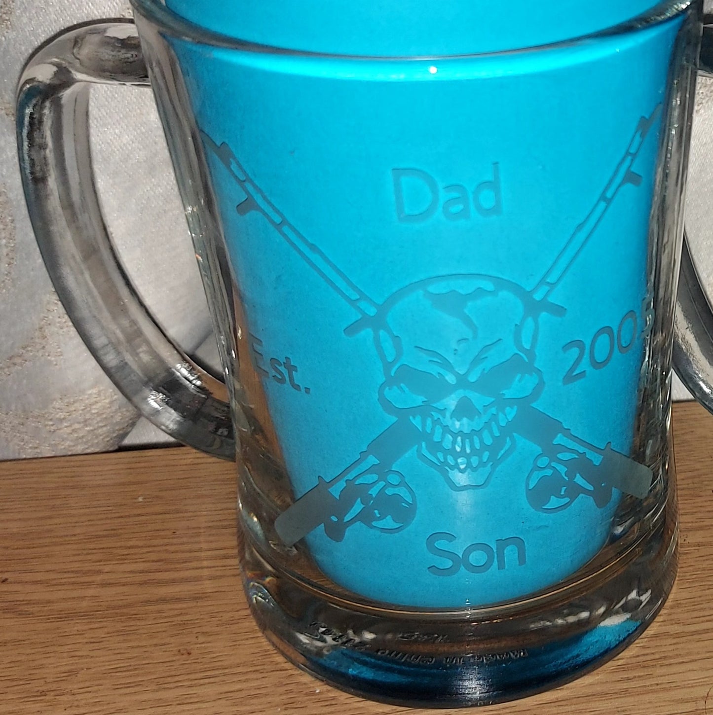 **Custom Personalised Etched Glass Tankard - Unique Gift Idea**