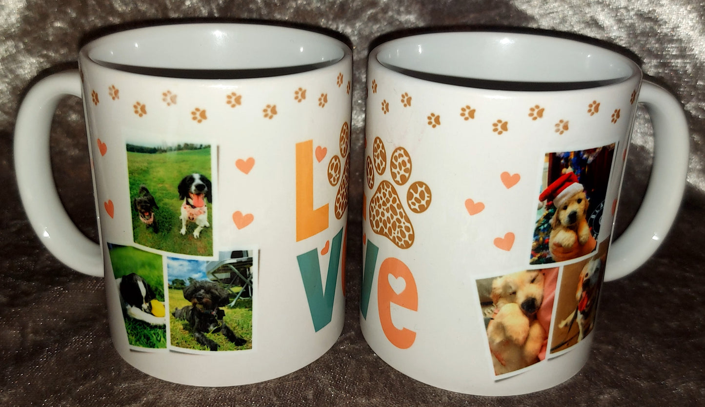 Custom Handmade Pet, Dog or Cat 6 Photo Picture Mug - Perfect Gift for Pet Parents