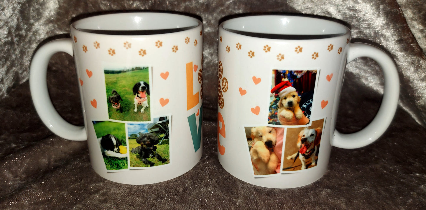 Custom Handmade Pet, Dog or Cat 6 Photo Picture Mug - Perfect Gift for Pet Parents