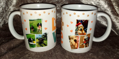 Custom Handmade Pet, Dog or Cat 6 Photo Picture Mug - Perfect Gift for Pet Parents