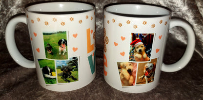 Custom Handmade Pet, Dog or Cat 6 Photo Picture Mug - Perfect Gift for Pet Parents