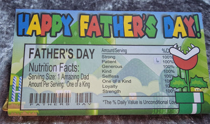 Fathers Day Super Daddio Chocolate Bar And Wrapper. Dad Gift. Birthday.