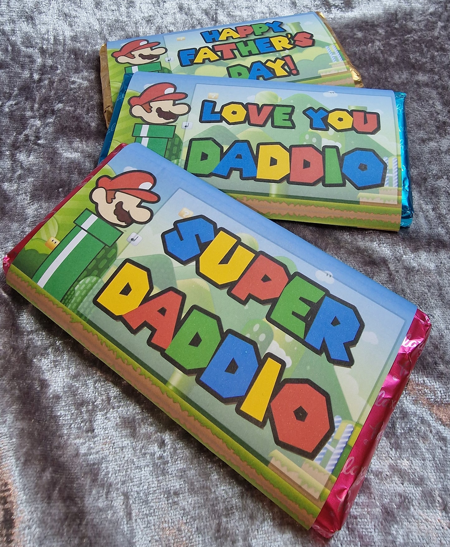 Fathers Day Super Daddio Chocolate Bar And Wrapper. Dad Gift. Birthday.