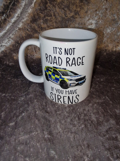 Personalised Gift Police Car Mug And Or Coaster Emergency Services. Policeman, Policewoman