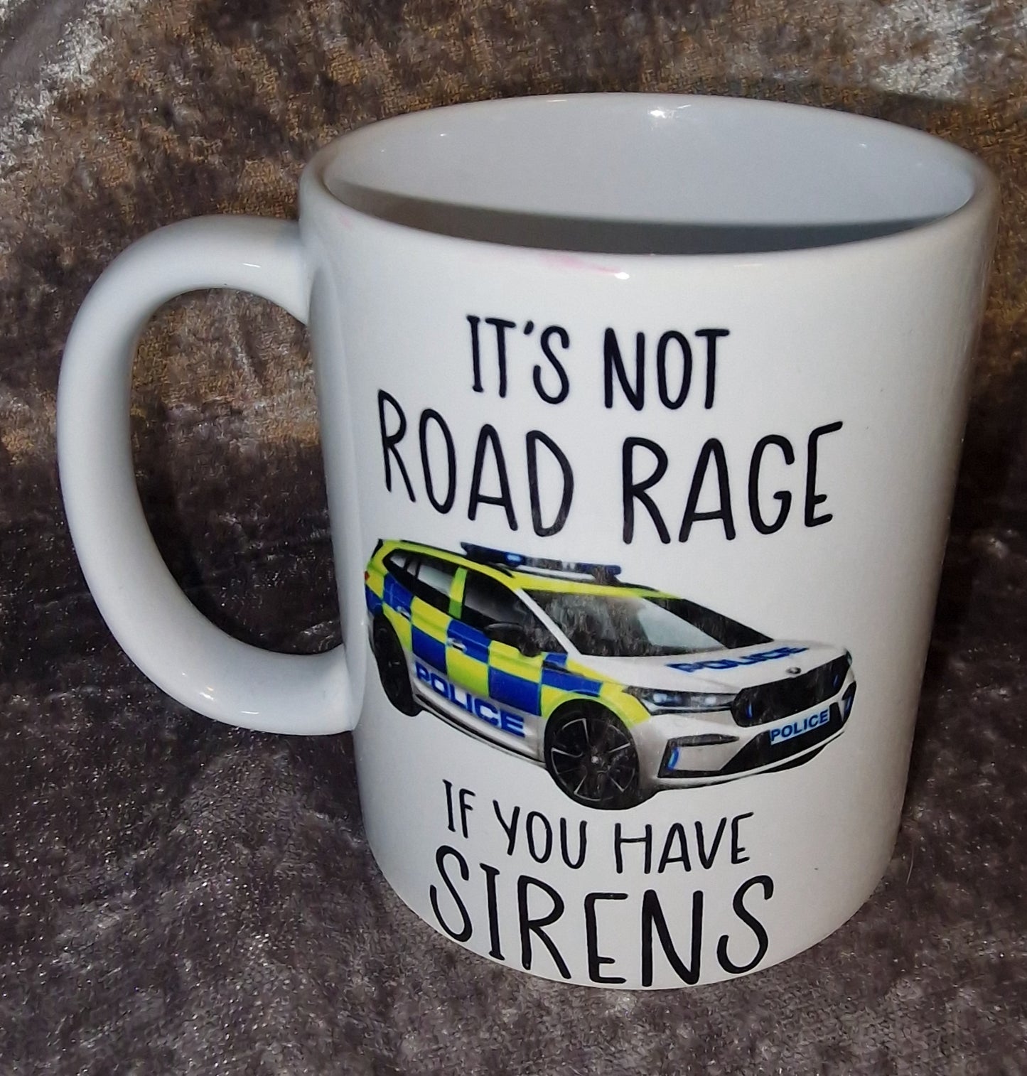 Personalised Gift Police Car Mug And Or Coaster Emergency Services. Policeman, Policewoman