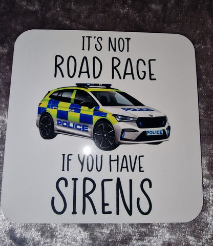 Personalised Gift Police Car Mug And Or Coaster Emergency Services. Policeman, Policewoman