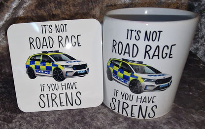 Personalised Gift Police Car Mug And Or Coaster Emergency Services. Policeman, Policewoman