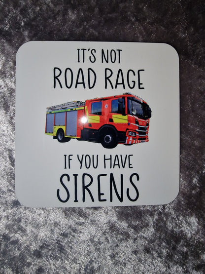 Personalised Gift Fire Engine Mug And Or Coaster Emergency Services. Fireman, Firewoman, Fire Service, Fire Fighter