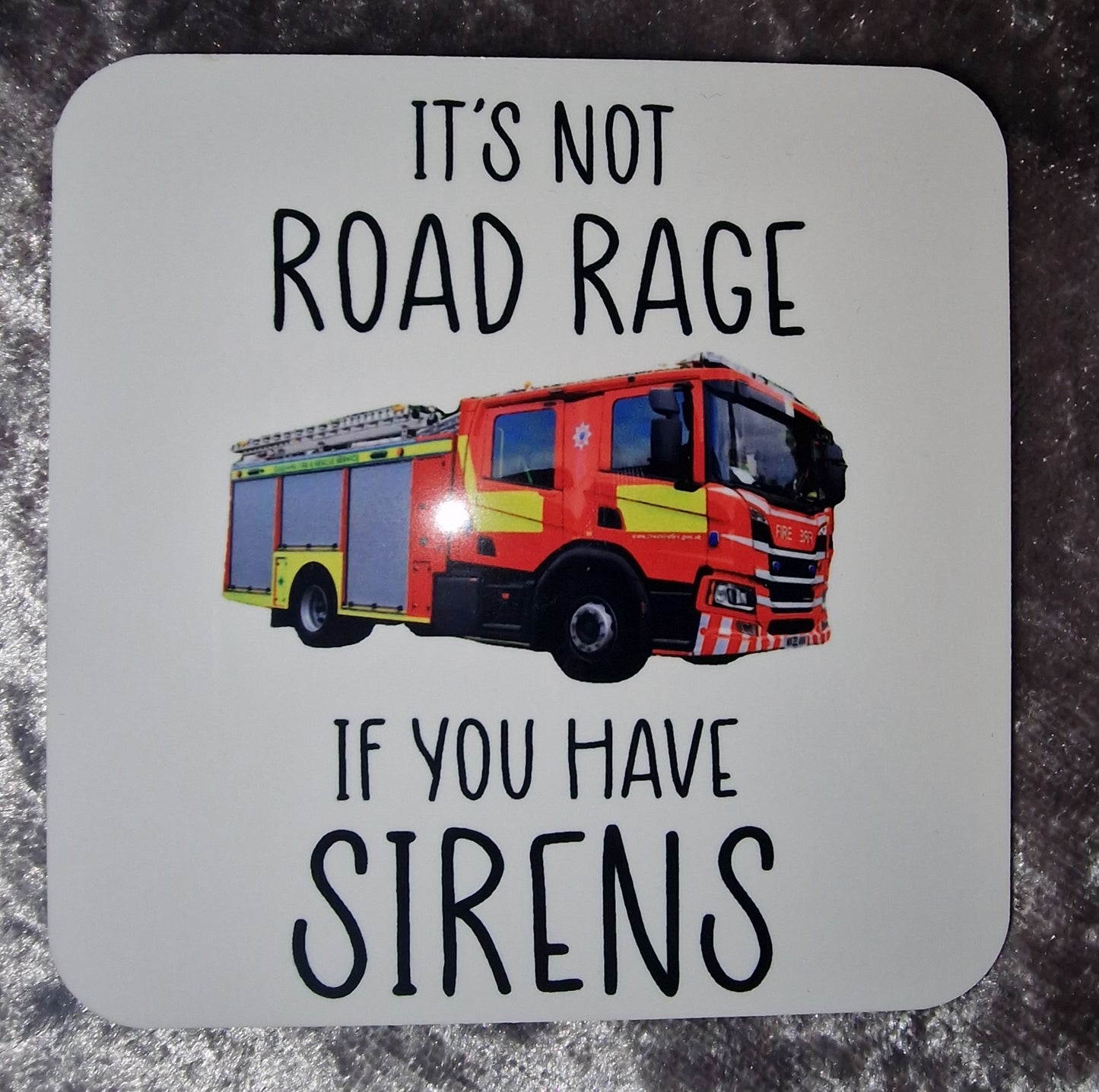 Personalised Gift Fire Engine Mug And Or Coaster Emergency Services. Fireman, Firewoman, Fire Service, Fire Fighter