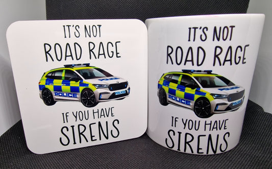 Personalised Gift Police Car Mug And Or Coaster Emergency Services. Policeman, Policewoman