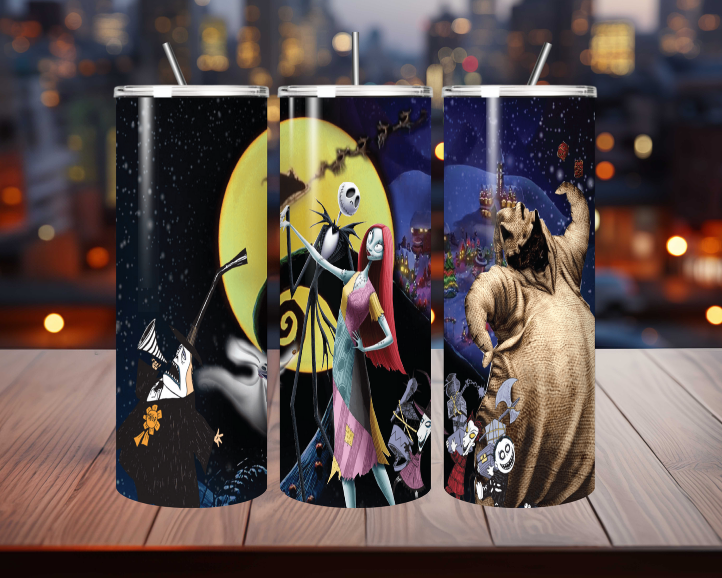 Unique Tim Burton Collection - 20oz Skinny Tumbler. Hot And Cold. Thermos.