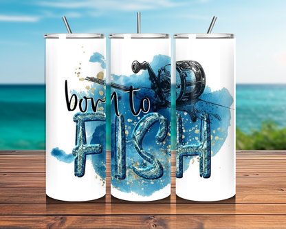 Fishing Themed Collection 20 oz Steel Tumbler – The Perfect Gift for Anglers & Outdoor Enthusiasts!