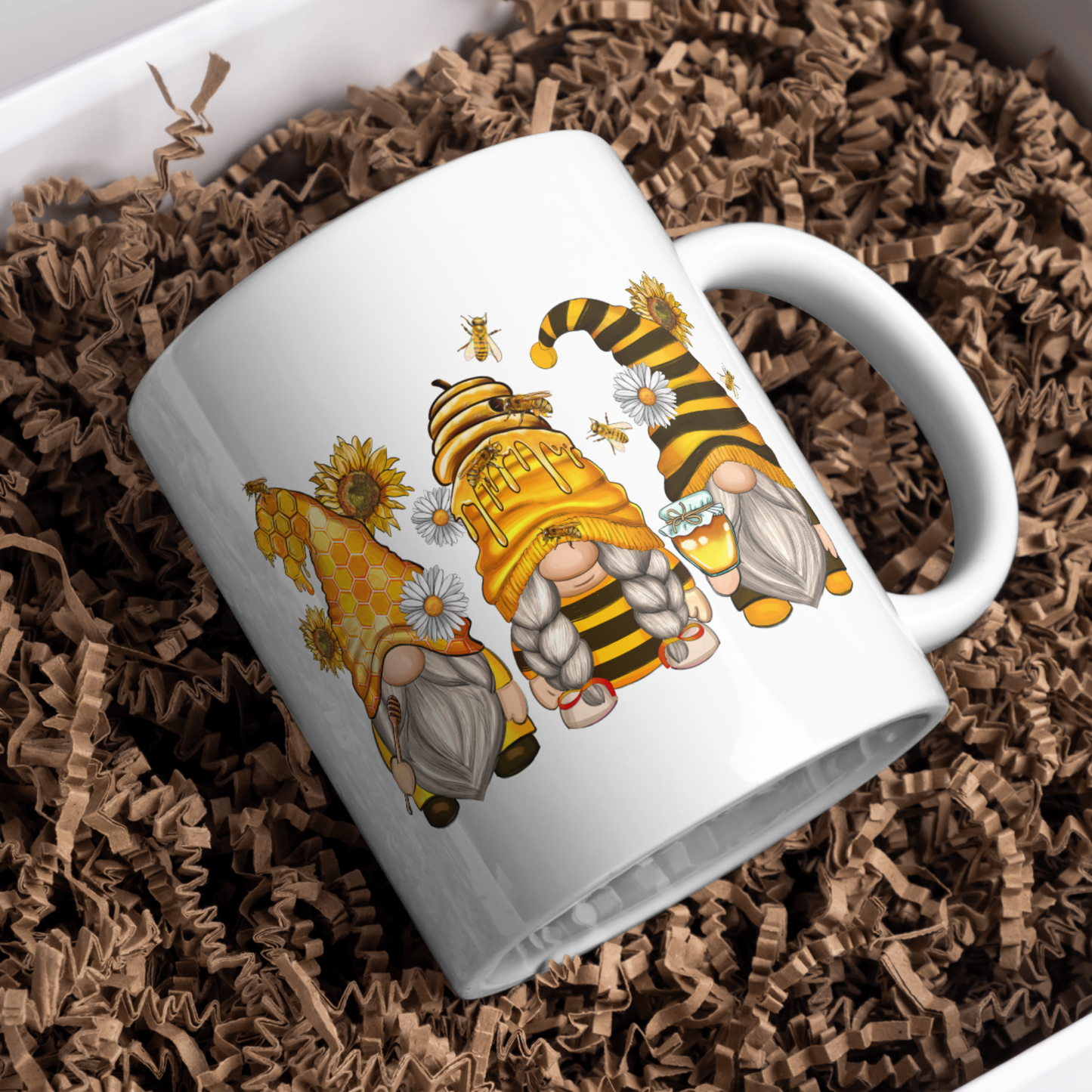 Handmade Bee Gonk Mug: Whimsical Drinkware for Bee Lovers