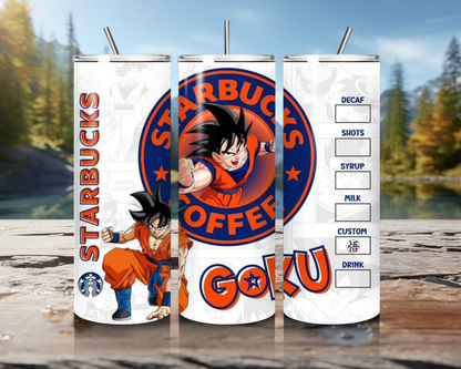 Anime Dragon Balls Z Inspired Themed Collection 20oz Skinny Tumblers. Hot And Cold.