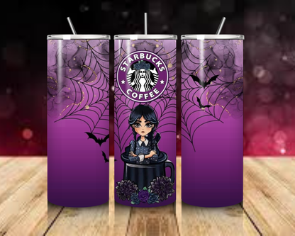 Wednesday Addams Inspired Collection - Custom 20oz Skinny Tumbler - Sip in Dark, Quirky Style!