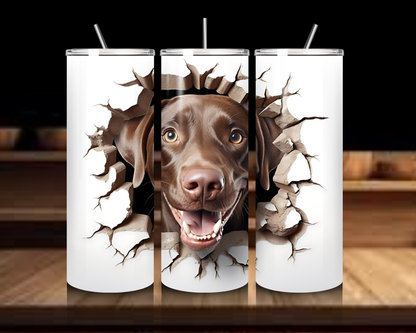 Dog and Puppy Collection 20oz Skinny Tumblers - Hot and Cold Drinkware for Dog Lovers