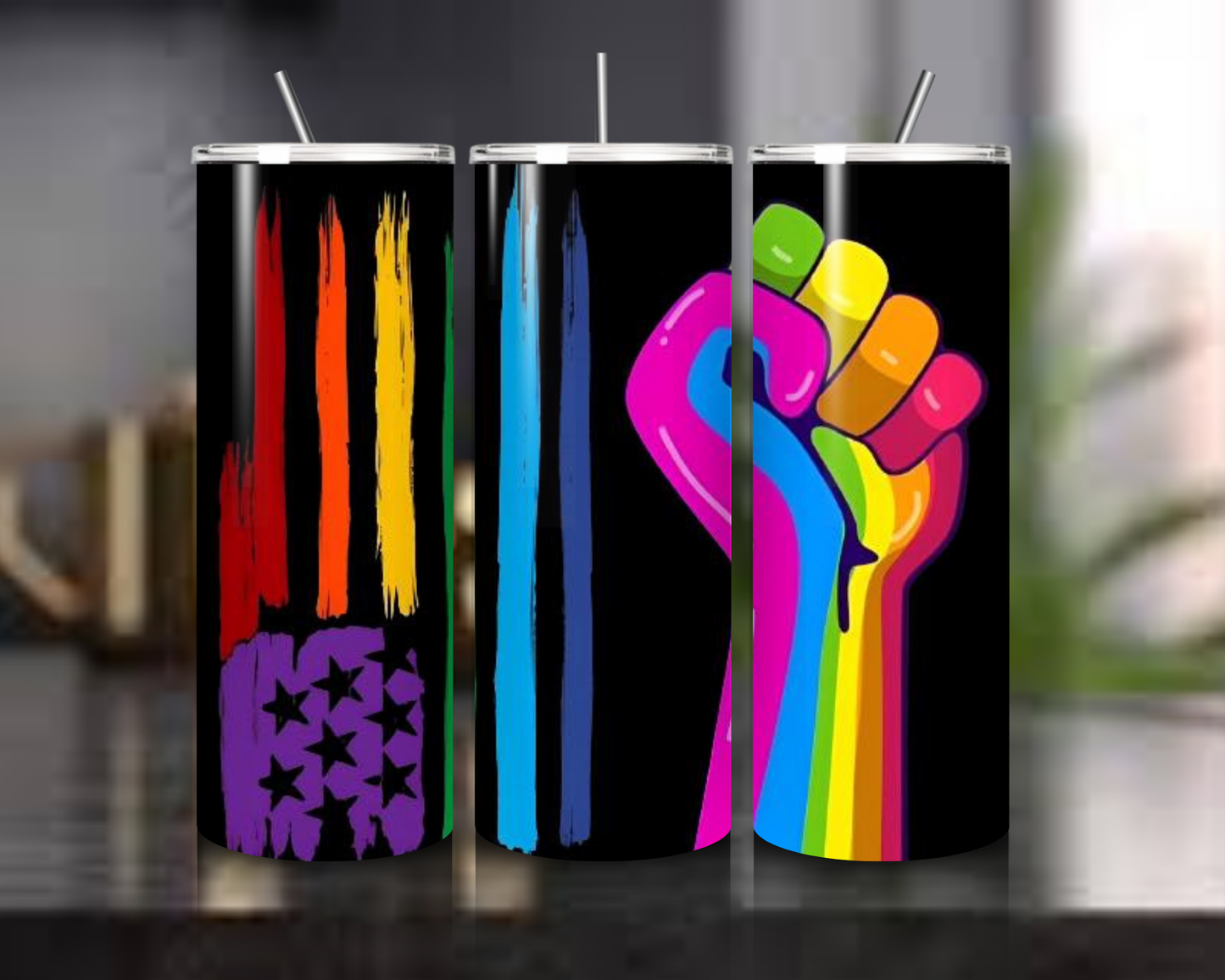 Gay Pride, LGBTQ+ Collection 20oz Skinny Tumblers. Thermos. Hot & Cold.