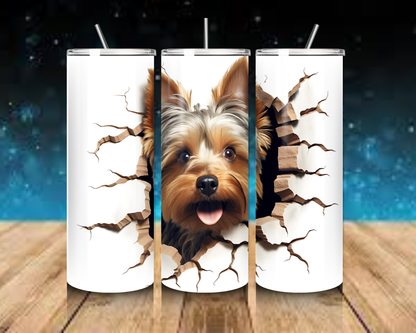 Dog and Puppy Collection 20oz Skinny Tumblers - Hot and Cold Drinkware for Dog Lovers