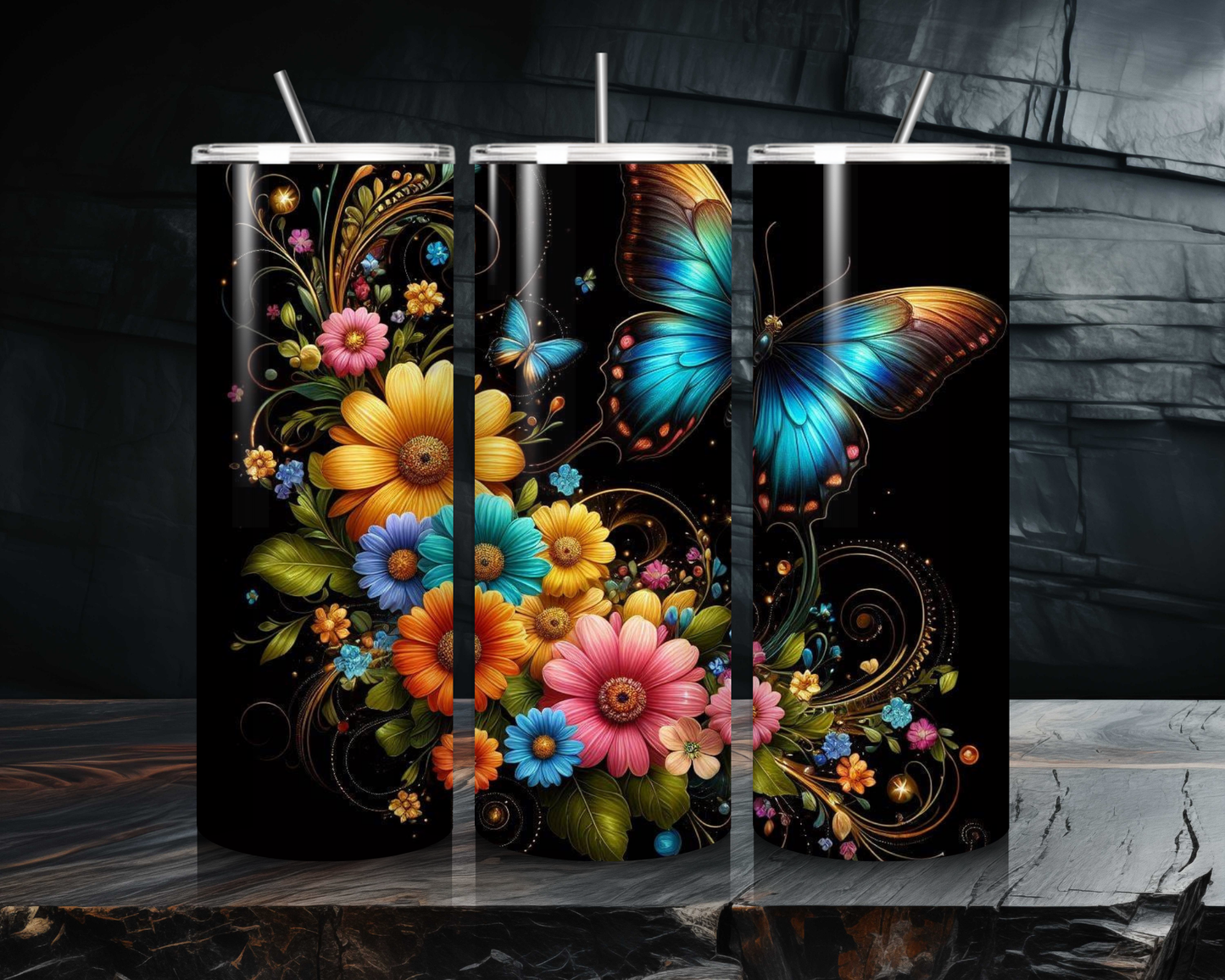 Beautiful Butterfly Collection - 20oz Skinny Tumbler - Sip with Elegance and Grace!