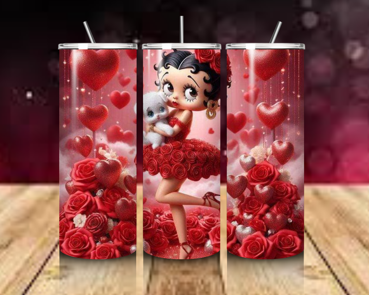 Betty Boop 20 oz Skinny Tumblers – Hot & Cold Beverage Bliss for Betty Boop Fans!