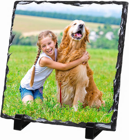 Personalised Custom Photo Slate: Unique Gift for Weddings, Anniversaries, Christmas & Birthdays, Memorial Keepsake Display