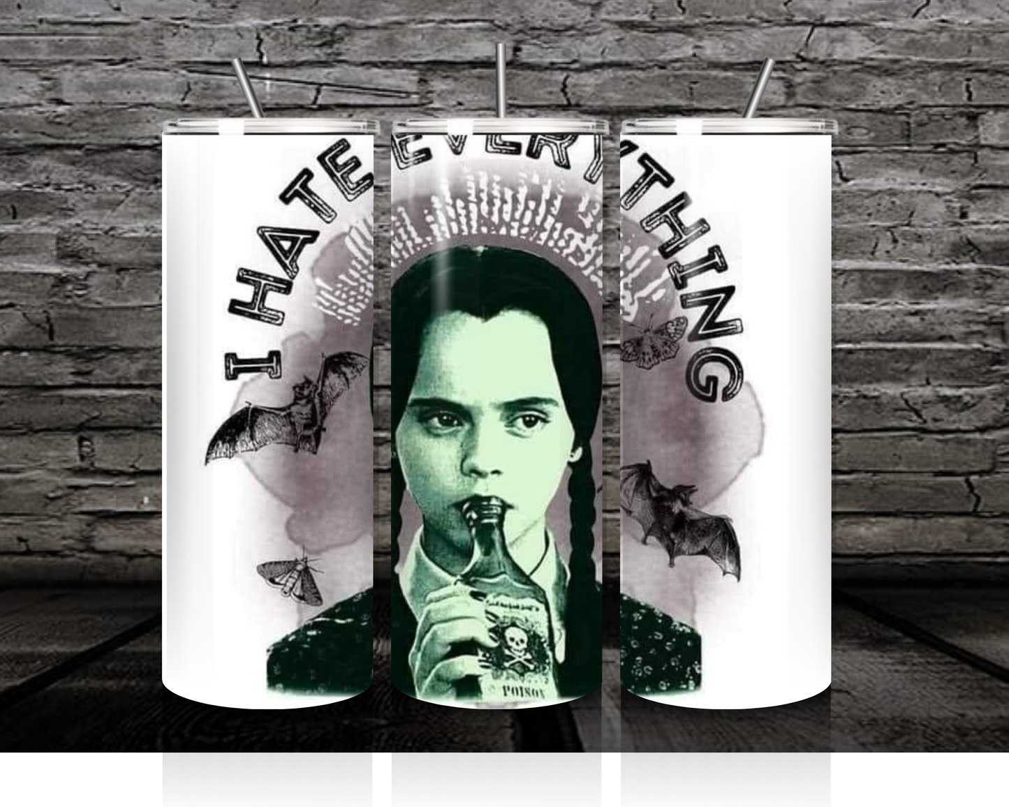 Wednesday Addams Inspired Collection - Custom 20oz Skinny Tumbler - Sip in Dark, Quirky Style!