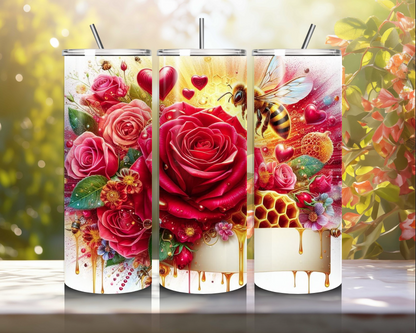 Bee My Valentine 20oz Skinny Tumblers – The Perfect Gift for Your Sweetheart And Bee Lovers!!