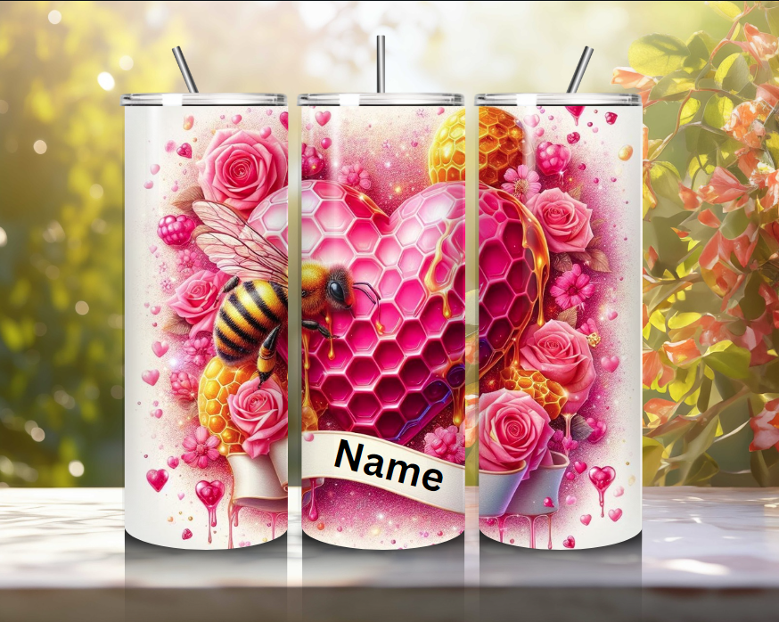 Bee My Valentine 20oz Skinny Tumblers – The Perfect Gift for Your Sweetheart And Bee Lovers!!