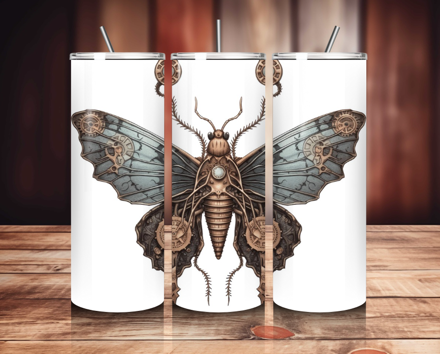 Steampunk 20 oz Steel Tumbler | Custom Travel Mug | Unique Gift for Him & Her | Vintage Style Drinkware