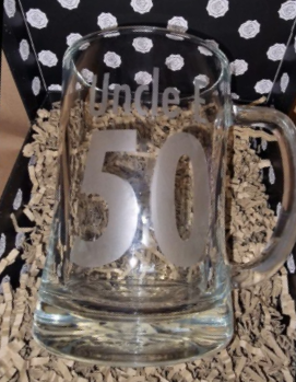 **Custom Personalised Etched Glass Tankard - Unique Gift Idea**