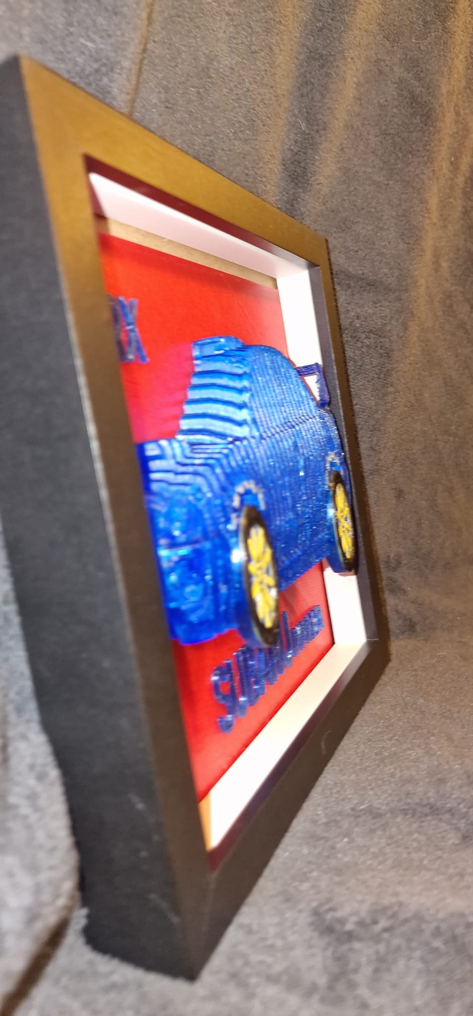 3D Printed Subaru Model in Shadow Box Frame – 20cm x 20cm