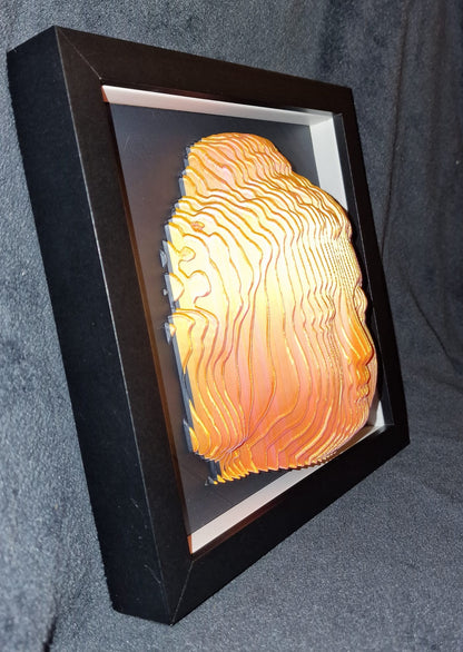 🧘‍♂️ 3D Printed Buddha in Shadow Box Frame – 30cm x 30cm