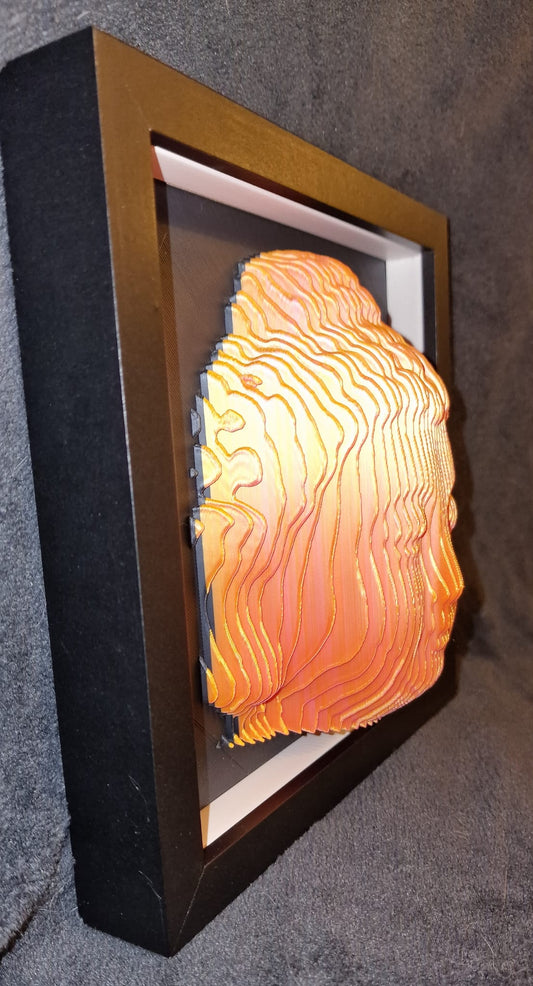 🧘‍♂️ 3D Printed Buddha in Shadow Box Frame – 30cm x 30cm