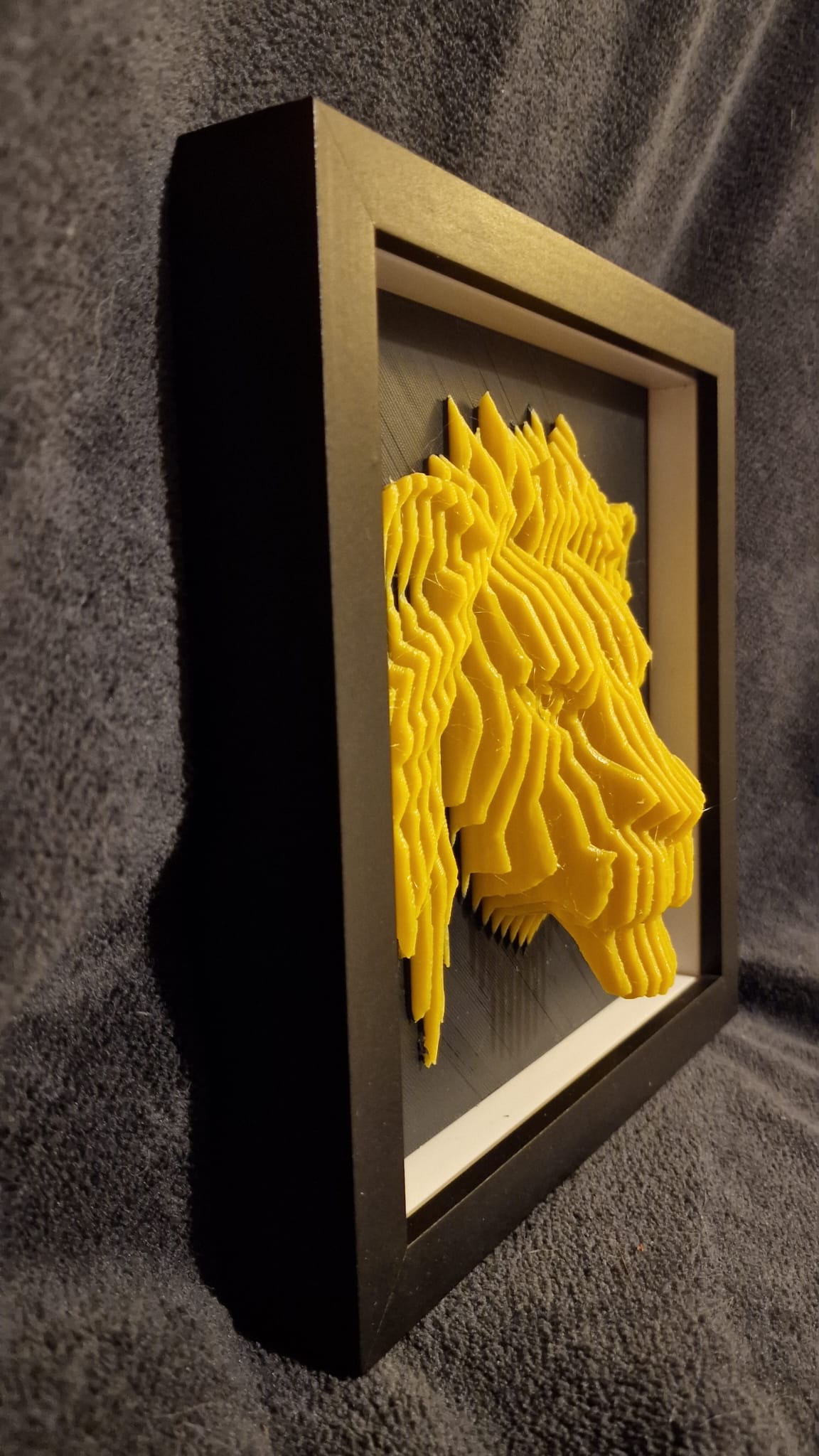 Gold Lion Shadow Box – 20x20x3cm | Bold & Elegant Wall Décor
