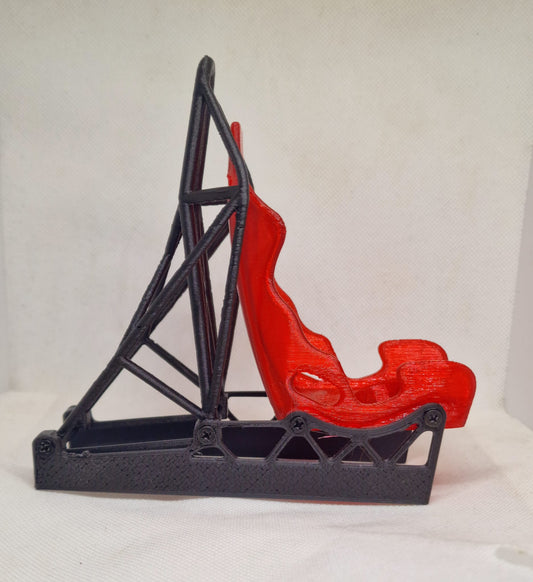 🏎️ 3D Printed Recaro Racing Seat Phone Holder with Roll Cage – Real Carbon Fibre – Custom Colours