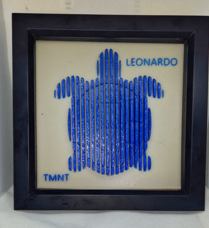 3D Printed Layered Baby Turtle “Leonardo” – TMNT-Inspired Collectible | Glow-in-the-Dark Shadow Box