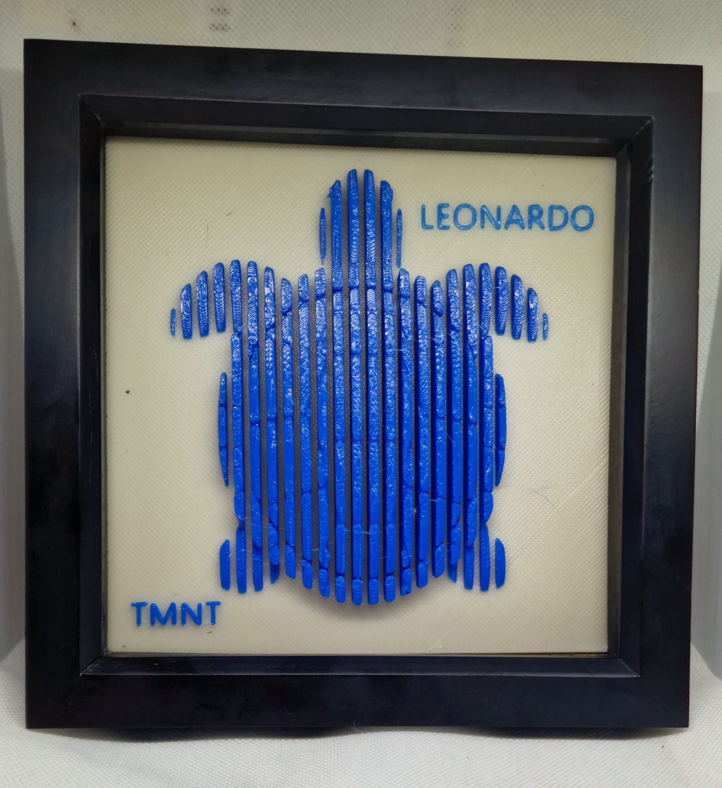 3D Printed Layered Baby Turtle “Leonardo” – TMNT-Inspired Collectible | Glow-in-the-Dark Shadow Box