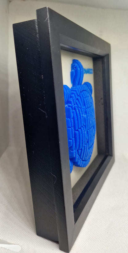 3D Printed Layered Baby Turtle “Leonardo” – TMNT-Inspired Collectible | Glow-in-the-Dark Shadow Box