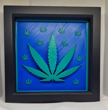 3D-Printed Cannabis Leaf Shadow Box | 3D 420 Bud Range by The Bottle Boy