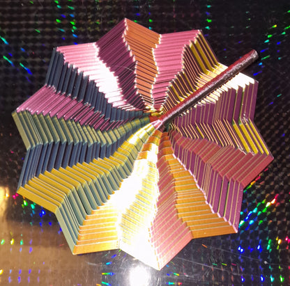 3D Printed 10-Pointed Sensory Fidget Toy with Handle – Quad Colour Silk PLA – Autism & ADHD Support