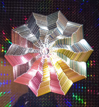 3D Printed 10-Pointed Sensory Fidget Toy with Handle – Quad Colour Silk PLA – Autism & ADHD Support