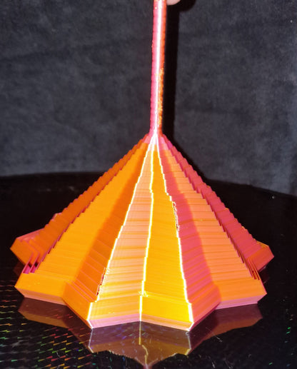 3D Printed 10-Pointed Sensory Fidget Toy with Handle – Quad Colour Silk PLA – Autism & ADHD Support