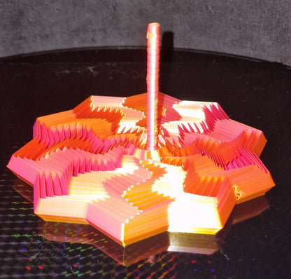 3D Printed 10-Pointed Sensory Fidget Toy with Handle – Quad Colour Silk PLA – Autism & ADHD Support